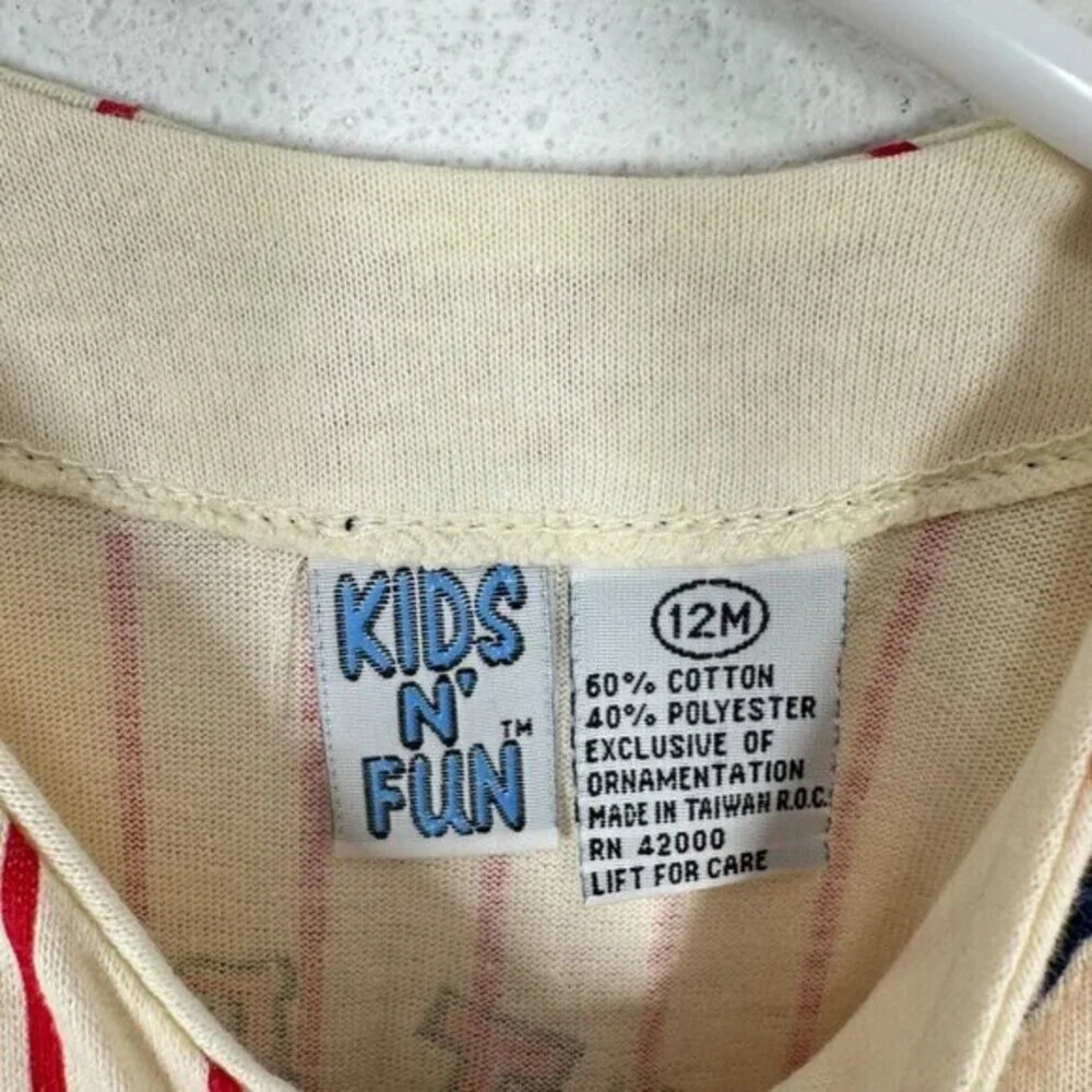 Vintage Kids‎ N Fun Baseball Uniform Outfit Shorts Embroidered Sporty Size 12M